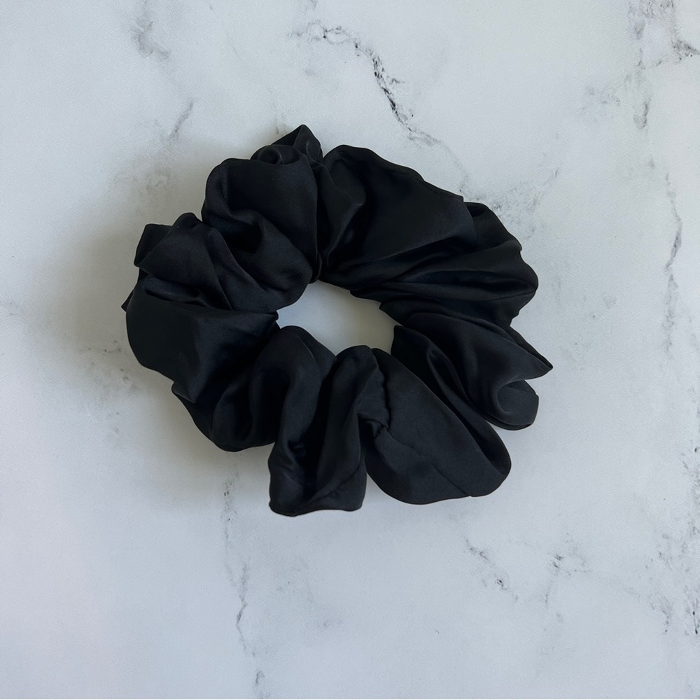 Oversized Silk Scrunchie - Black